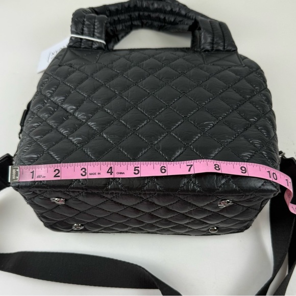 Ecostitch Woven Puff Square Crossbody Quilted Handbag Black PETA Approved NWT - Picture 10 of 13
